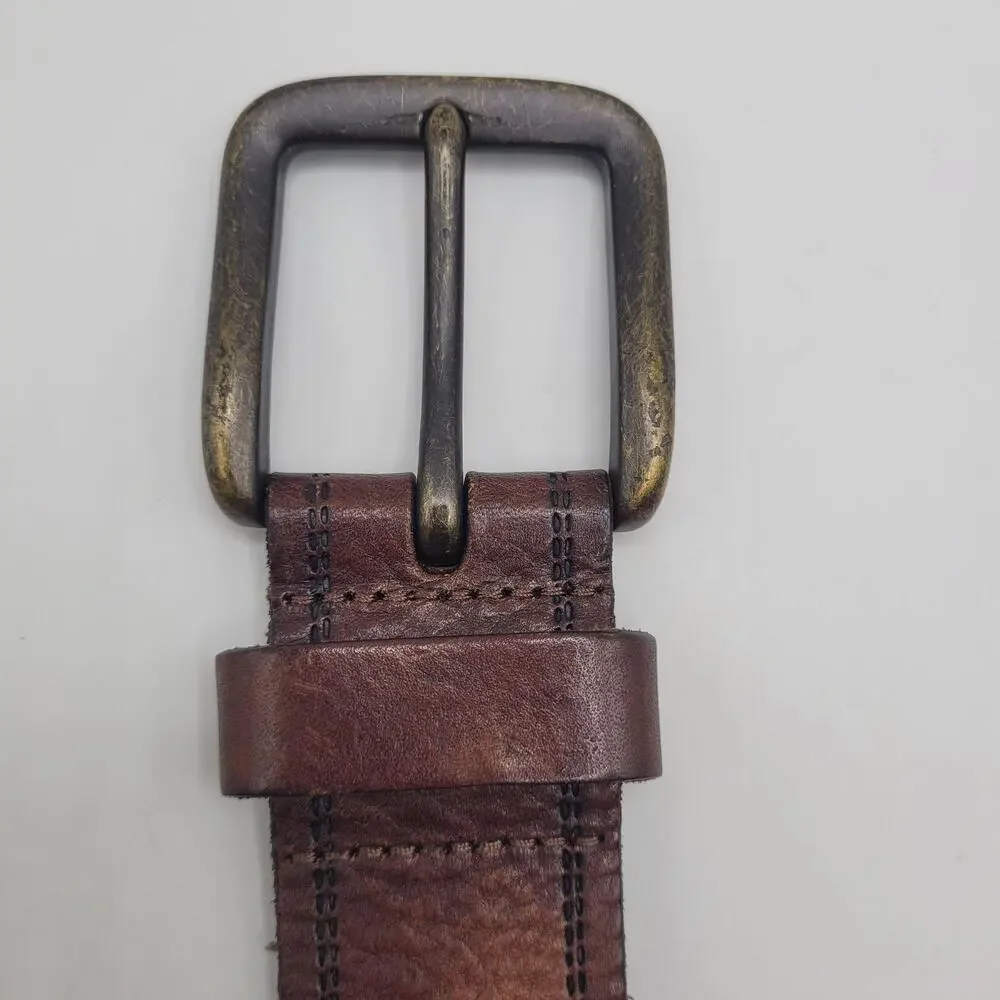 Fossil Belt 36‎ Brown Leather Distressed Work Casual Rugged Industrial Utility